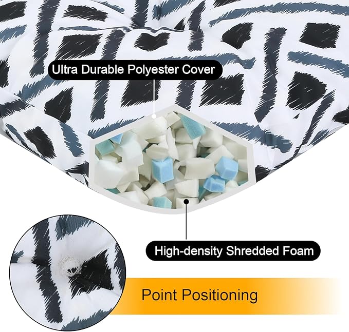 Outdoor Bench Cushion Waterproof, Tufted Bench Seat Cushion 42 x 15 Inch, Patio Wicker Indoor Seat Pads for Outside Garden Patio Balcony