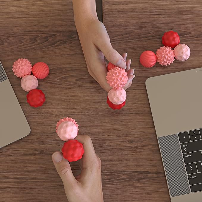 Fidget Toys for Adults Magnetic Balls - 10 Kinds Textured Silicone Magnetic Fidget Balls, Sensory Toys for Autism Anxiety Relief, Stocking Stuffers for Women Men Gift