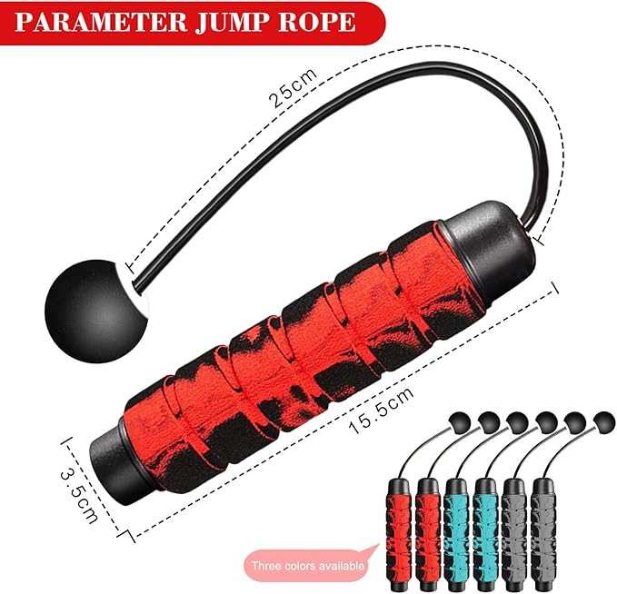 Redify Weighted Cordless Jump Rope for Fitness[Suitable for Different Ages and Levels] Ropeless Jump Rope for Boxing MMA WOD Training, BOD Rope Beachbody MBF,High Speed Rope Skipping for Narrow Space