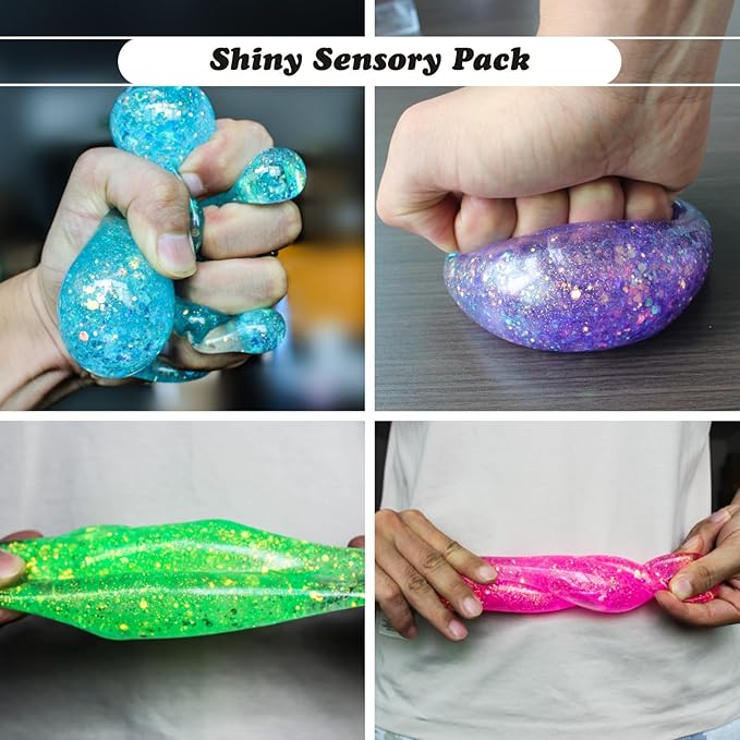 2Pcs Stress Cubes Slow Rise Glitter Squishy Cube Nice Relief Balls Jelly Fidget Toys for Kids Adults Squeeze Sensory Pack for Anxiety, Autism, Funny Gifts for Holiday/Birthday/Classroom(Pruple)