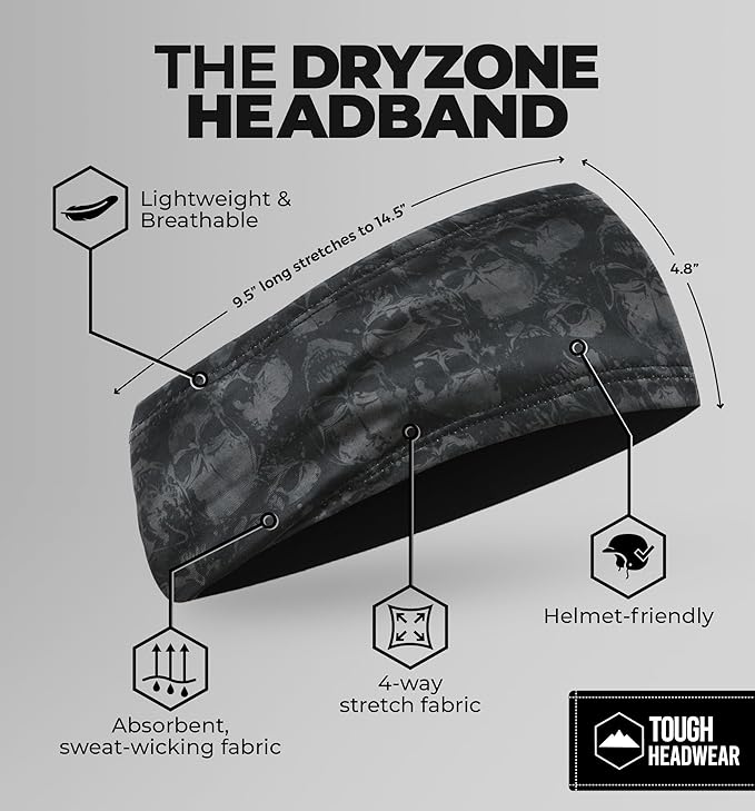 Tough Headwear Sport Headbands for Men - Workout Headbands for Women - Running Headband -Tennis Athletic Sweatband