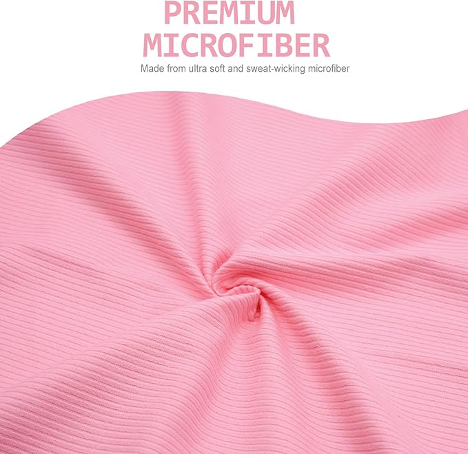 Eunzel Quick Dry Camping Towel, Microfibre Ribbed Towel Travel Towel 3 Sizes 1 Pack Fast Drying Towel Set for Camping, Beach, Gym, Sports, Yoga & Swimming Pool, Pink