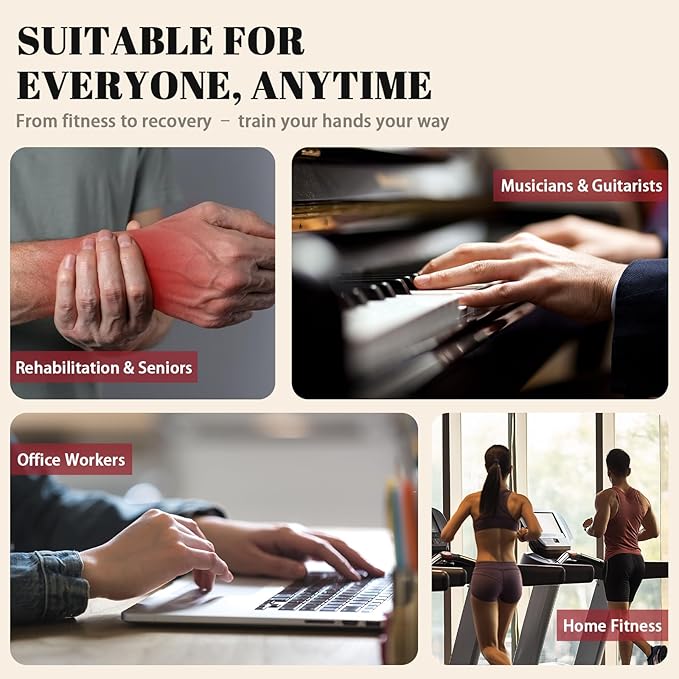 Grip Strength Trainer Forearm Strengthener Kit 8 Pack, Adjustable Hand Gripper Strengthener 10-100KG, Finger Strengthener Exerciser, Grip Ring and Hand Exercise Stress Balls for Arthritis Hand Therapy