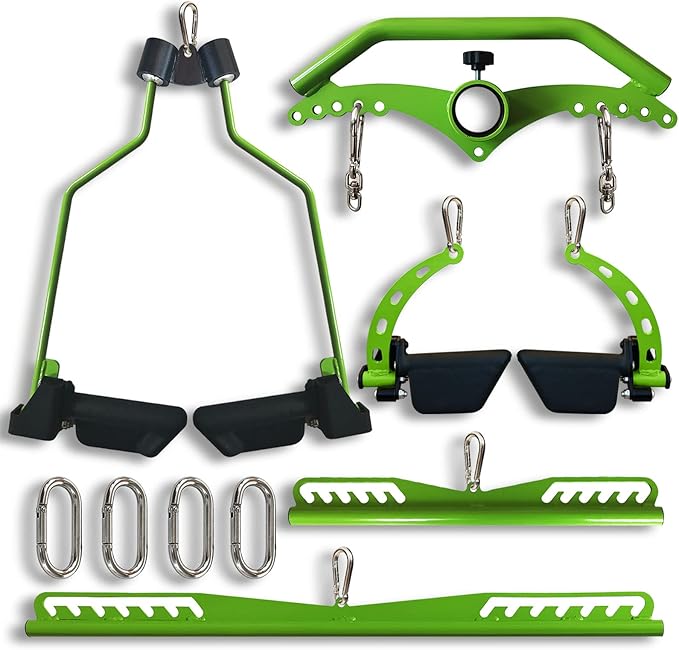 KORIKAHM Adjustable Lat Pull down Bar, Cable Machine Attachments for Gym, Home Gym Fitness T-bar Row Pulldown Attachments, Lat Pull Down Machine Wide Grip Neutral Grip Handle