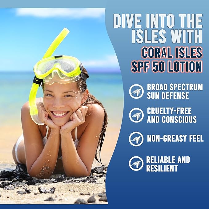 Coral Isles by Rocky Mountain Sunscreen | SPF 30 Lotion | Broad Spectrum UVA/UVB Protection | Hawaii Reef-Safe Act Compliant | Oxybenzone & Octinoxate Free | Water Resistant 80 Min. | 16 Fl Oz