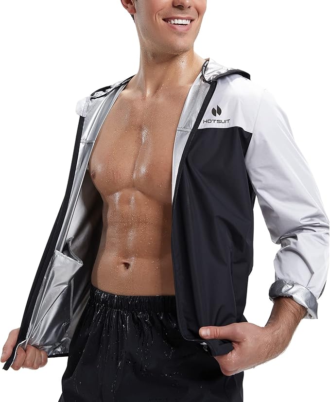 HOTSUIT Sauna Suit for Men Weight Loss Sweat Suits Gym Workout Exercise Sauna Jacket Pant Full Body