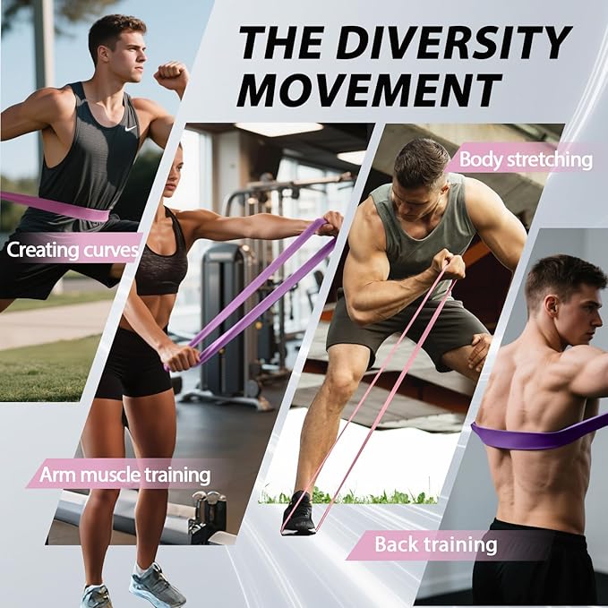 LEEKEY Resistance Bands Set for Pull-Up Assistance & Full-Body Training, Multi-Level Exercise Bands with Bag for Home Workouts, Physical Therapy, Strength Training (Men/Women)