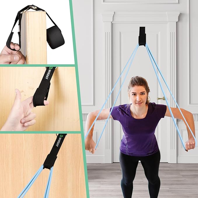Resistance Bands, Pull Up Bands, Workout Bands for Exercise, Thick Heavy Resistance Band Set with Door Anchor, Elastic Bands for Body Stretching, Crossfit Training at Home/Gym Men & Women Women