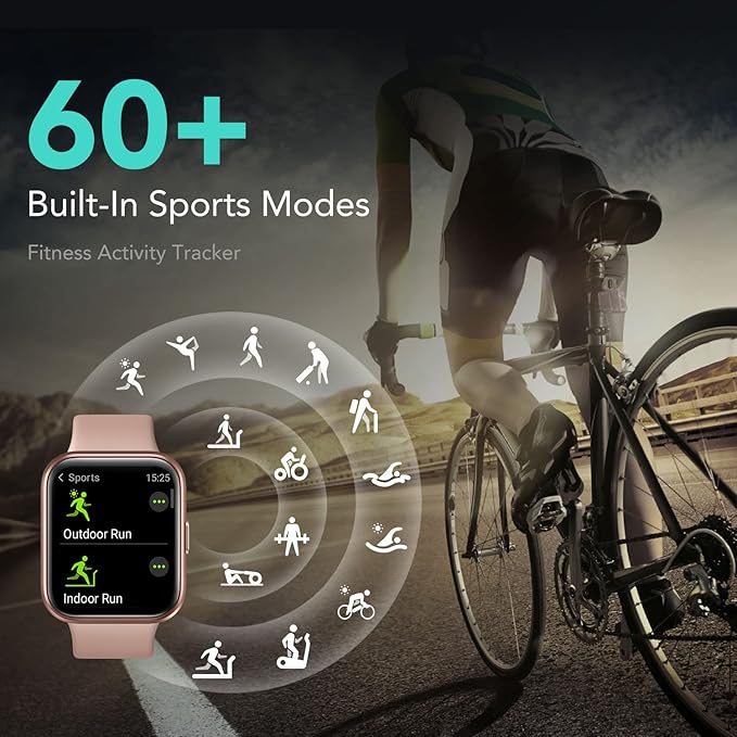 SKG Smart Watch for Men Women Android iPhone, with Alexa Built-in & Bluetooth Call(Answer/Make Call) 1.69" Fitness Tracker with IP68 Waterproof, 60+ Sports, Heart Rate SpO2 Monitor, V7 Pro