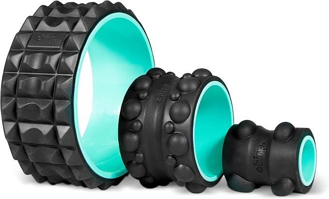 Chirp Wheel XR 3-Pack - 10” Acupressure, 6” Knot-Kneading Thumb, 4” Neck & Headache Relief, High Density Foam Massage Roller Set for Deep Tissue Back Roller & Muscle Therapy, Supports 500lbs, Mint