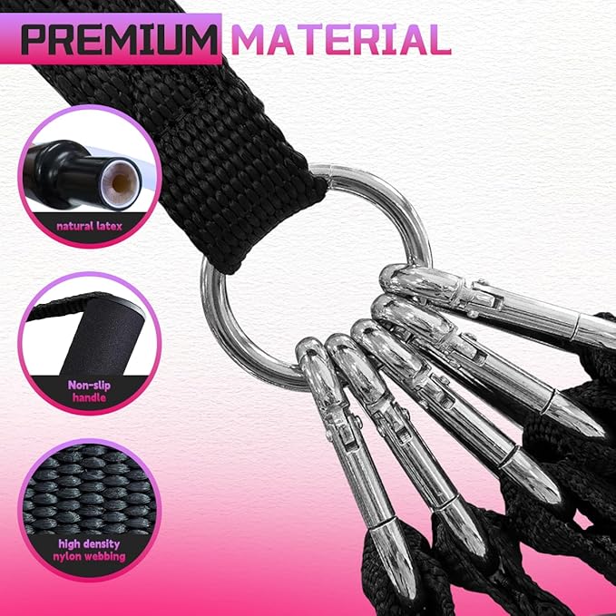 VEICK Pilates Bar Kit with Resistance Bands, Elastic Workout Bands for Men and Women, Set of 5 Resistance Loop Bands for Home Fitness, Stretching, Strength Training, Physical Therap