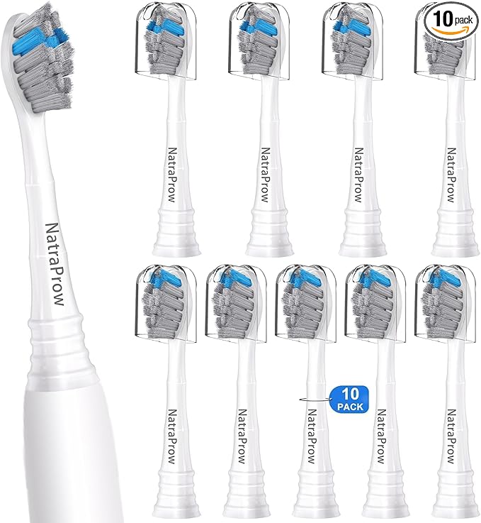 Replacement Toothbrush Heads Compatible with Philips Sonicare 5300 6500 6100 ProtectiveClean, HX6 HX9 C-2 Series Brush Heads Refills, Charcoal, 10 Pack