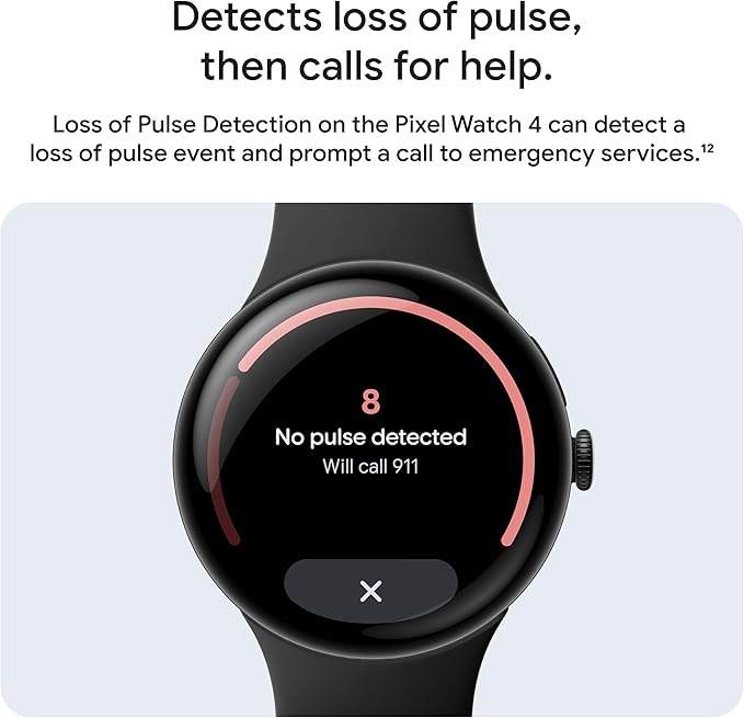 Google Pixel Watch 4 (45mm) - Android Smartwatch - Heart Rate and Sleep Tracking - 40-Hour Battery - Fitness Tracking - Google AI - Matte Black Aluminum Case - Obsidian Active Band - LTE (2025 Model)