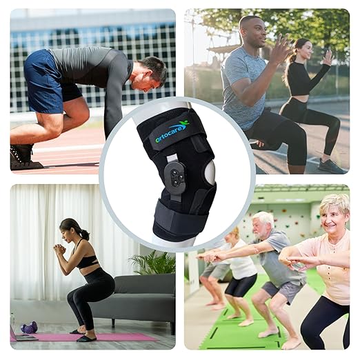 Hinged Knee Brace for Women/Men - Adjustable Knee Immobilizer with Locking Side Stabilizers for ACL/PCL/MCL Ligament Injuries, Meniscus Tear, Arthritis, Post Surgery Recovery