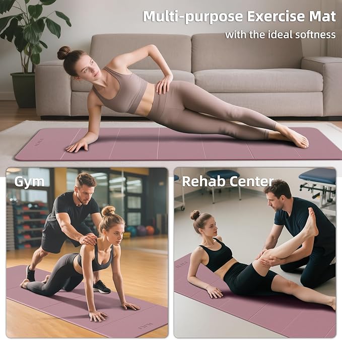 ILILI Foldable Yoga Mat, 10mm Thick, TPE Material, Extra Long 75"L x 26"W, Soft and Comfortable Folding Mat 0.4 Inches, Easy to Carry and Store, 190*66cm Portable Multi-Functional Use for Yoga, Home Exercise & Outdoor