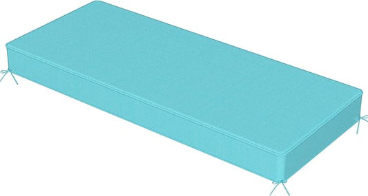 Sundale Outdoor Olefin Bench Cushion， Water-Resistant Patio Couch Cushion, Loveseat Sofa Pad with Straps Teal, 48 x 18 x 4 Inches