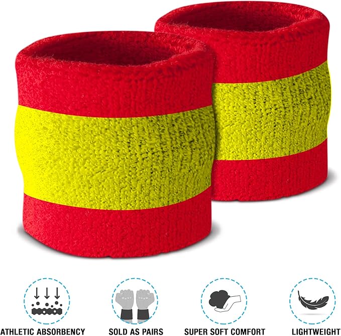 Suddora Striped Sweatband Set, Moisture Wicking 2 Wristbands and 1 Headband, Breathable Athletic Sweat Bands for Sports, Costumes & Cosplay, Matching Bands to Wear with Jersey