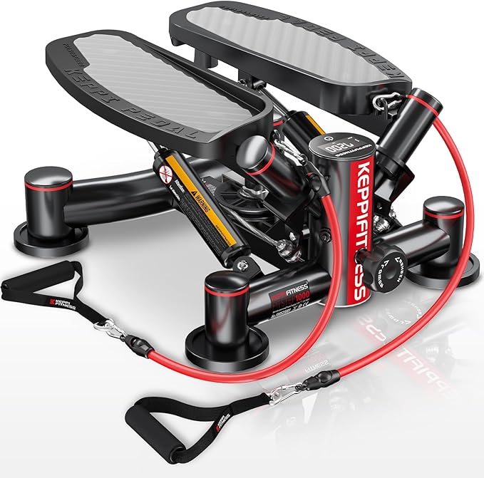 KeppiFitness Steppers for Exercise at Home, Stair Stepper with Resistance Bands for Home Cardio Exercise - FITSTEP Series