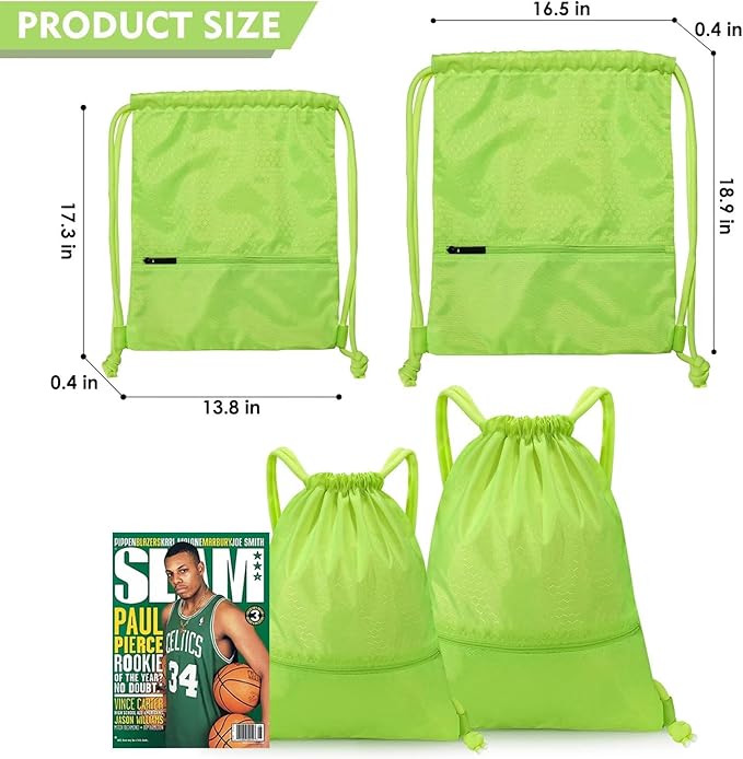 GAENMESH Drawstring Backpack Bag for Sports Lightweight Foldable Gym Bag with Sturdy Draw Cord Shoulder Strap Hiking Travel Camping