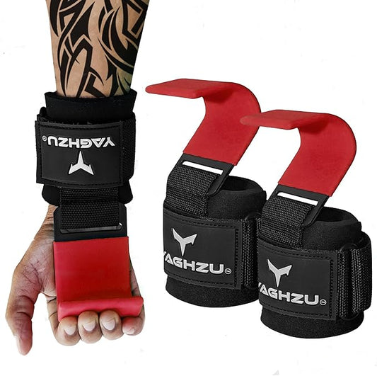 Weight Lifting Hooks, Padded Weight Lifting Straps Wrist Straps for Men and Women, Premium Deadlift Straps for Weightlifting and Powerlifting, Weight Lifting Gloves for Pull Ups