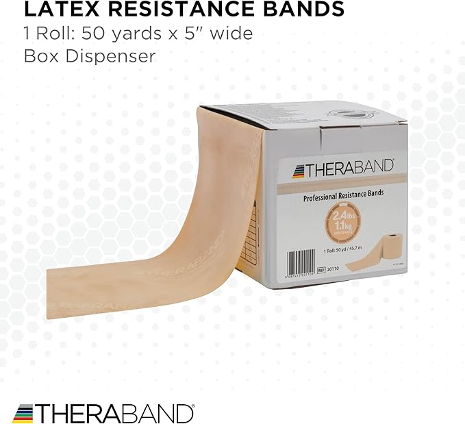 THERABAND Resistance Band, Black, Special Heavy, 50-Yard Roll, Latex Elastic Band for Exercise