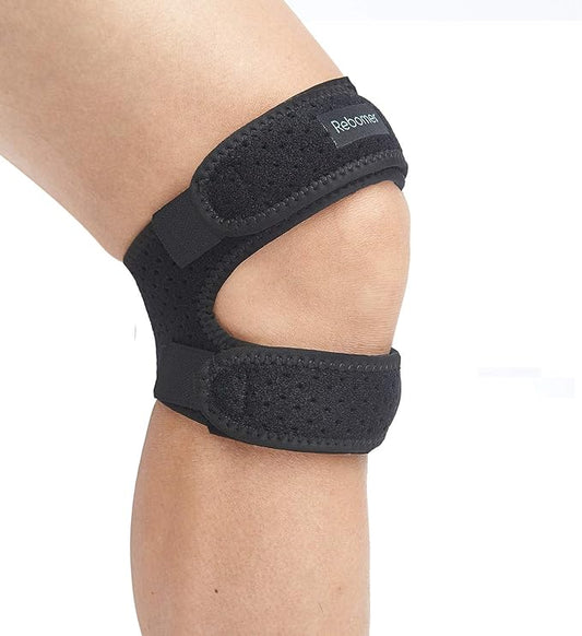 Patella Knee Strap, Adjustable Knee Brace (3D Silicone Insert) for Men & Women, Knee Joint Pain Prevention & Relief & Patella Stabilizer Support for Running, Riding, football, Hiking.