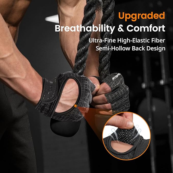 ATERCEL Weight Lifting Gloves Full Palm Protection, Workout Gloves for Gym, Cycling, Exercise, Breathable, Super Lightweight for Mens and Women