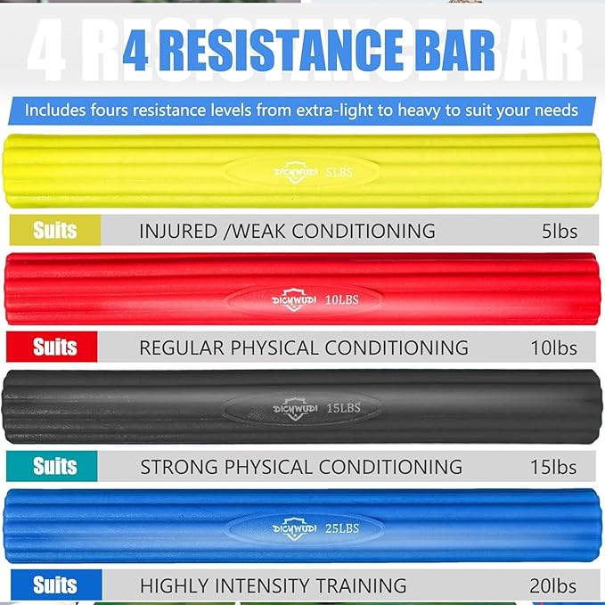 Flex Therapy Bar and Grip Strength Trainers Set, Physical Therapy & Resistance Bar for Golfers Elbow,Tendinitis,Wrist,Forearms Pain, Improve Grip Strength and Relieve Pain