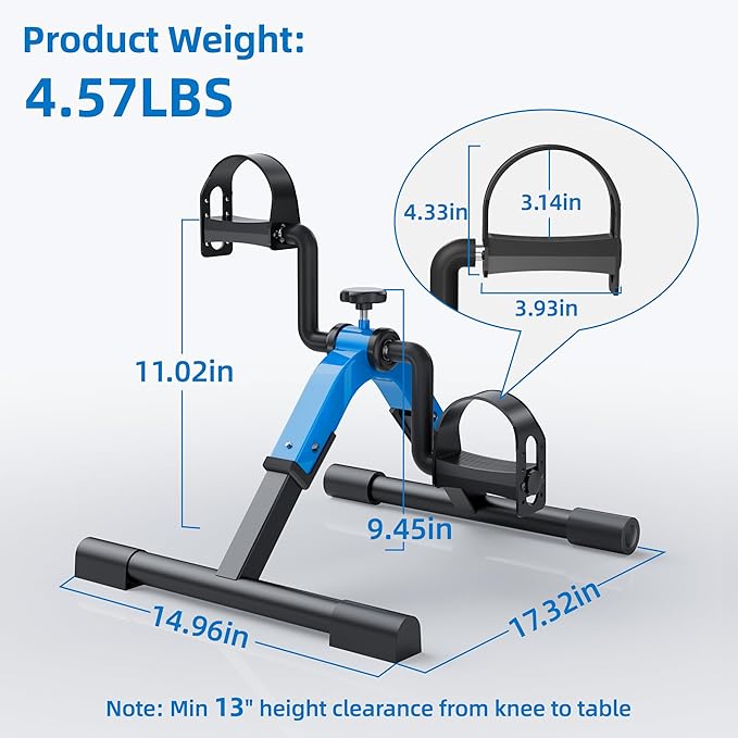 Foldable Pedal Exercise for Leg and Arm Lightweight & Portable Peddler Under Desk