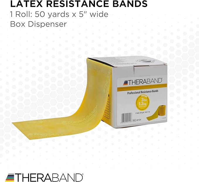 THERABAND Resistance Band, Black, Special Heavy, 50-Yard Roll, Latex Elastic Band for Exercise