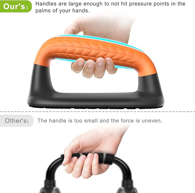 SELEWARE Push Up Bars Pushup Stands Handstand Bars, Soft Rubber Handle Provide Comfy Grip, Fit for Calisthenics, Fitness, Floor strength training, Stable and Sturdy Construction Support 500 lbs