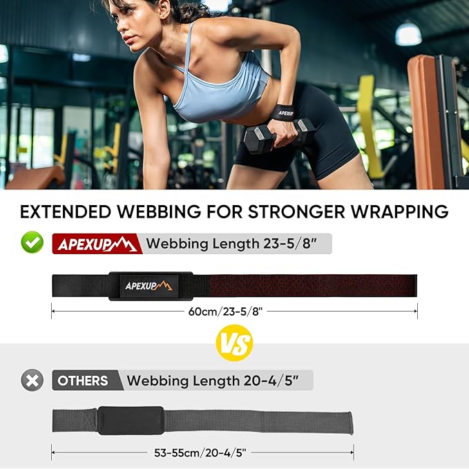 APEXUP Weight Lifting Straps for Weightlifting, Lifting Wrist Straps Gym, Deadlift Strap, Anti Slip Silicone Weightlifting Strap Men Women Powerlifting, Strength Training