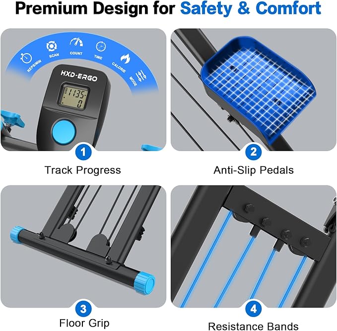 HXD-ERGO Stair Stepper for Home Gym,Folding Vertical Climber Cardio Exercise Machine,Stair Climber for Full Body Workout with Adjustable Handlebar for Women & Men