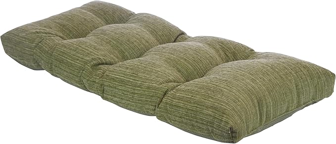 Klear Vu Corner Nook or Piano Seat Omega Non-Slip Tufted Bench Cushion for Indoor Furniture, Entryway Storage, Bay Window, 33 Inches, 11 Green
