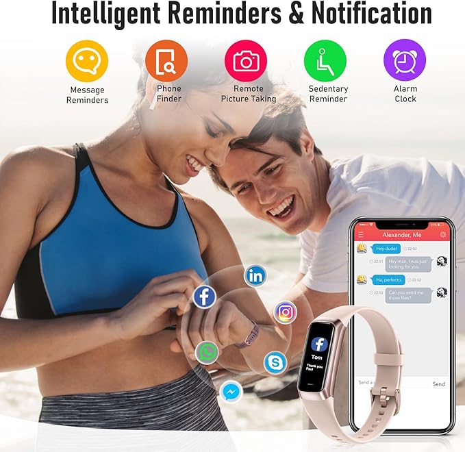 Fitness Tracker with 24/7 Heart Rate, Blood Oxygen Blood Pressure Sleep Monitor, Activity Trackers 5 ATM Waterproof,Step Calorie Counter Pedometer Health Smart Watch for Women Men Pink