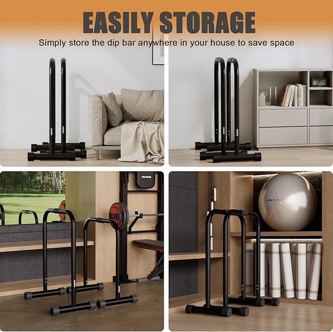 Adjustable Dip Bar, Dip Stand Station Functional Fitness Bar, Strength Training Founctional Dip Bars for Home, Fitness Equipment, Push Up Stand, Load Capacity 330LBS