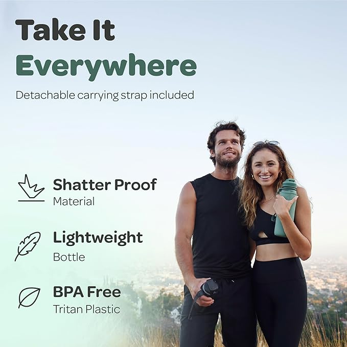 Hydracy Water Bottle with Time Marker -Large BPA Free Water Bottle & No Sweat Sleeve -Leak Proof Gym Bottle with Fruit Infuser Strainer & Times to Drink -Ideal for Fitness Sports & Outdoors