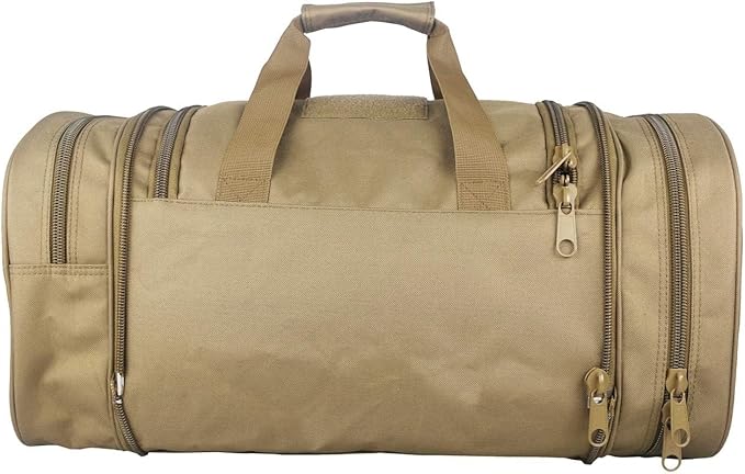 Gym Bag Duffle Bags for Men Women with Shoes Compartment Sport Weekend Travel Overnight Carry On Bag for Tactical Military Travel Work Out Bags (Tan)