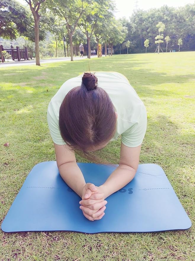 Mini Yoga Mat, Warrior-like Grip,Non-Slip,Alignment System,Head,Knee and Elbow Pad,Meditation Mat,Abdominal wheel pad,Portable