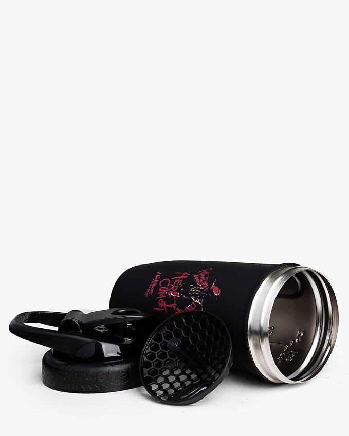 Smartshake Reforce Stainless Steel Protein Shaker Bottle 900 ml | 30 oz - Leakproof Screw-on Lid - BPA Free – Unisex - Non Insulated (Freddy Krueger)