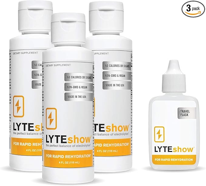LyteShow Sugar-Free Electrolyte Supplement, 3 Pack, 120 Servings - Keto Friendly, Zinc and Magnesium for Rapid Rehydration, Workout, Muscle Recovery and Energy - Vegan