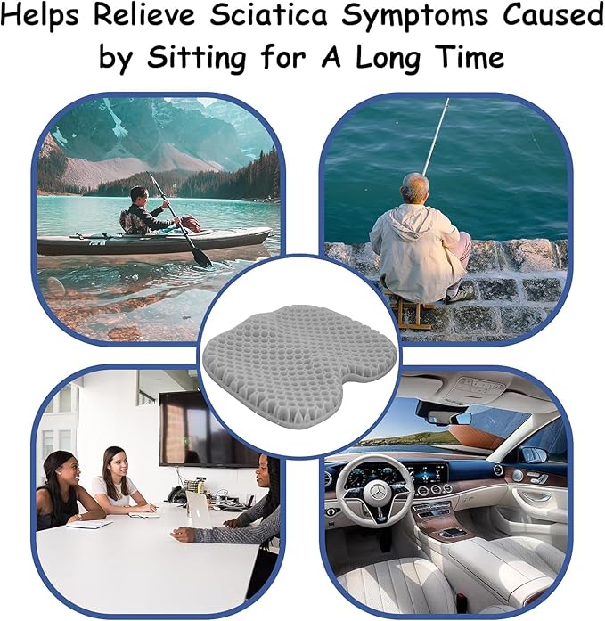 NEW-Vi Anti-Slip Kayak Seat Cushion - Waterproof Thicken Gel Boat Kayak Canoe Rowing Stadium Pad for Sit in Kayak Chair Kayak Accessories Equipment Gear for Fishing Kayak