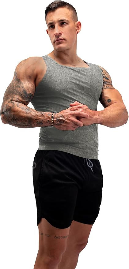 FUXERT Men's Sauna Vest Workout Sweat Tank Top Waist Trainer for Men Compression Sweat Enhancing Vest