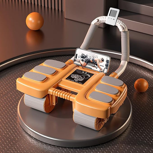 2025 New Ab Wheel Roller with Elbow Support - Automatic Rebound Abdominal Wheel Roller, The Upgraded Four-wheel Abdominal Wheel Core Workout Equipment Home Gym Abs Machine