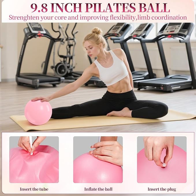 Pilates Essentials Kit for Women 15 Pcs Pilates Equipment for Home Workouts with Yoga Circle Ball Ring, 5 Resistance Bands,Pedal Puller Resistance Band,Anti Slip Socks for Starter Set Accessories