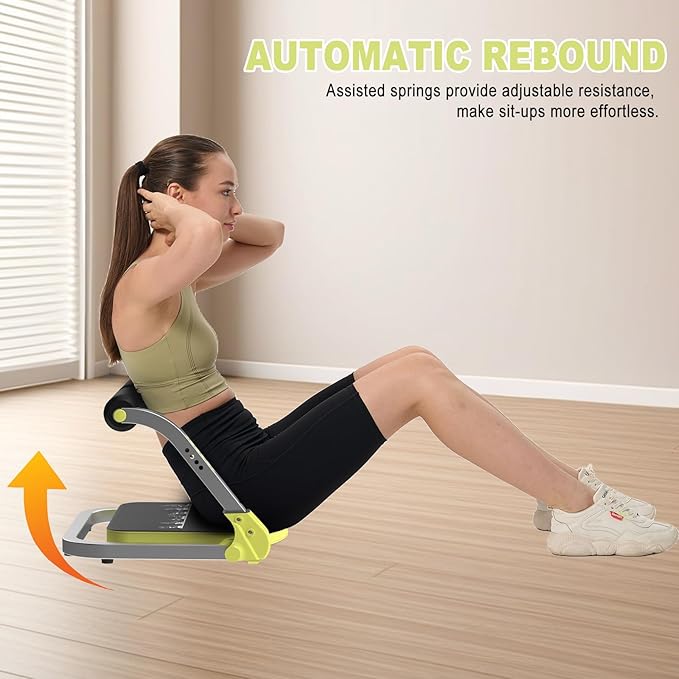 HOTSWEAT Ab Machine, Sit Up Exercise Equipment, Ab Workout Equipment with 3 Adjustable Resistance, Ab Trainer for Stomach Workout with 330 LBS Weight Capacity, Foldable Ab Crunch Machine for Home Gym