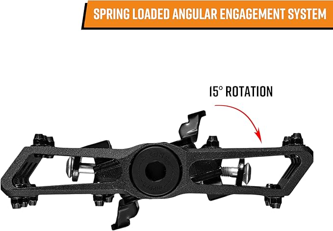 Funn Ripper2 Mountain Bike Clipless Pedals, Compatible with SPD Cleats, 9/16" CrMo Axle Bicycle Pedals