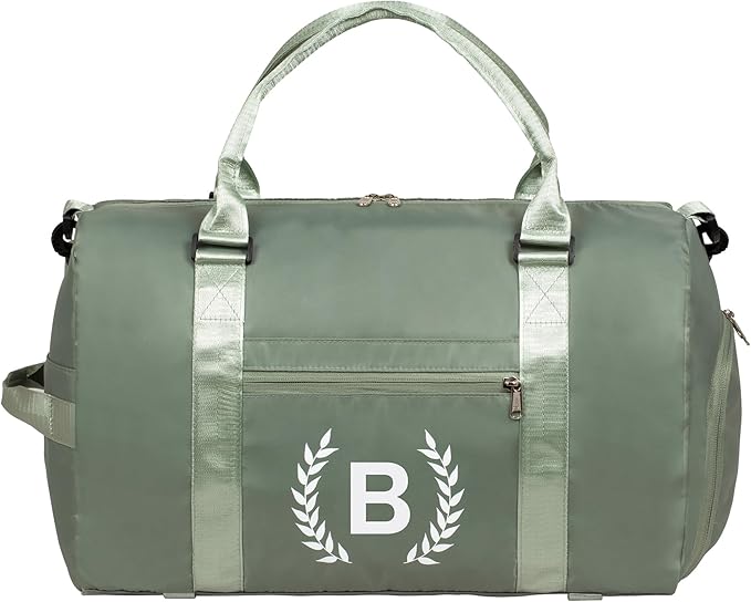 Gym Bag for Women, Personalized Duffle Bag with Shoe Compartment, Sports Bag for Yoga & Dance with Wet Pocket and Mat Strap