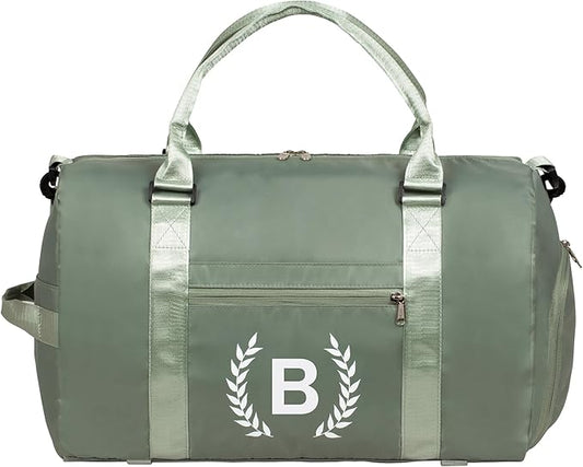 Gym Bag for Women, Personalized Duffle Bag with Shoe Compartment, Sports Bag for Yoga & Dance with Wet Pocket and Mat Strap