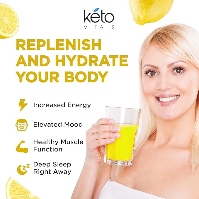 Keto Vitals Electrolytes Powder | Keto-Friendly Electrolytes with Potassium, Magnesium, Sodium, Calcium | Keto Electrolytes Supplement Energy Drink Mix | Sugar-Free, Zero Calories, Zero Carbs
